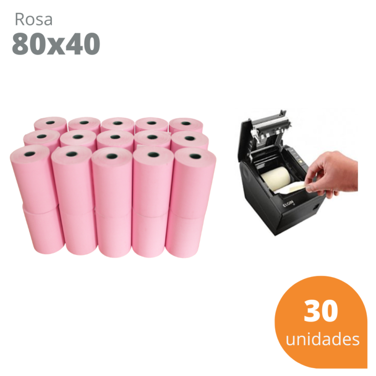 Bobina Térmica 80x40 Amarela - 30 unidades para Cupom Fiscal PDV